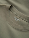 Ombre Clothing Pánské bavlněné tričko LOOSE FIT s dlouhým rukávem a kulatým výstřihem - khaki V4 OM-LSBC-0129 Ombre Clothing