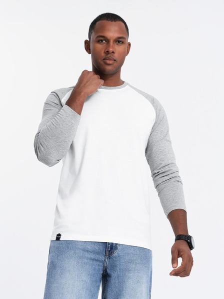 Ombre Clothing Pánské tričko s potiskem a dlouhým rukávem - černé V1 OM-LSPT-0119 Ombre Clothing