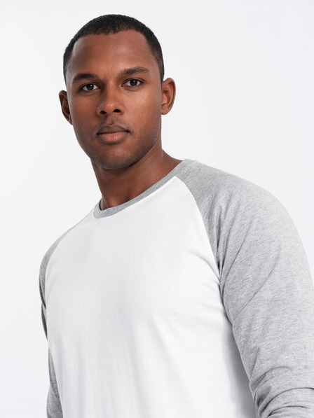 Ombre Clothing Pánské tričko s potiskem a dlouhým rukávem - černé V1 OM-LSPT-0119 Ombre Clothing