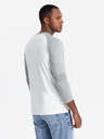 Ombre Clothing Pánské tričko s potiskem a dlouhým rukávem - černé V1 OM-LSPT-0119 Ombre Clothing