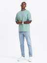 Ombre Clothing Pánské tričko LOOSE FIT s kapsou mentolové Ombre Clothing