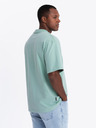 Ombre Clothing Pánské tričko LOOSE FIT s kapsou mentolové Ombre Clothing
