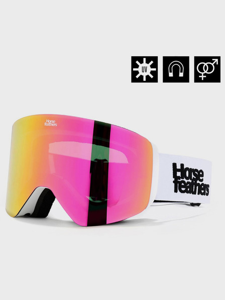 Horsefeathers Snowboardové brýle Colt - white/mirror pink HORSEFEATHERS