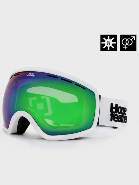 Horsefeathers Snowboardové brýle Knox - white/mirror green HORSEFEATHERS