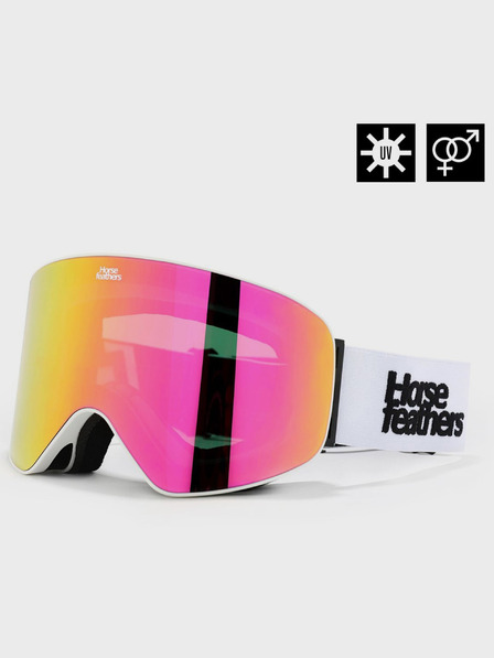 Horsefeathers Snowboardové brýle Edmond - white/mirror pink HORSEFEATHERS