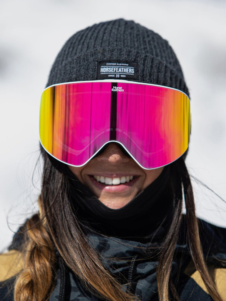 Horsefeathers Snowboardové brýle Edmond - white/mirror pink HORSEFEATHERS