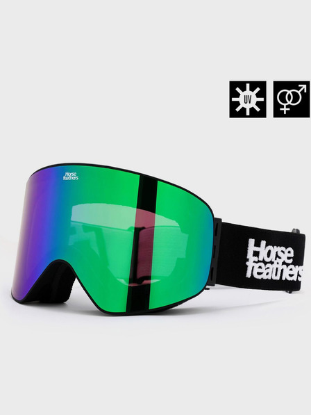 Horsefeathers Snowboardové brýle Edmond - black/mirror green HORSEFEATHERS