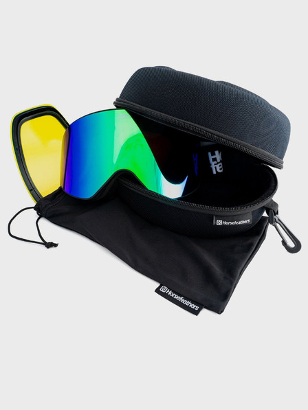 Horsefeathers Snowboardové brýle Edmond - black/mirror green HORSEFEATHERS