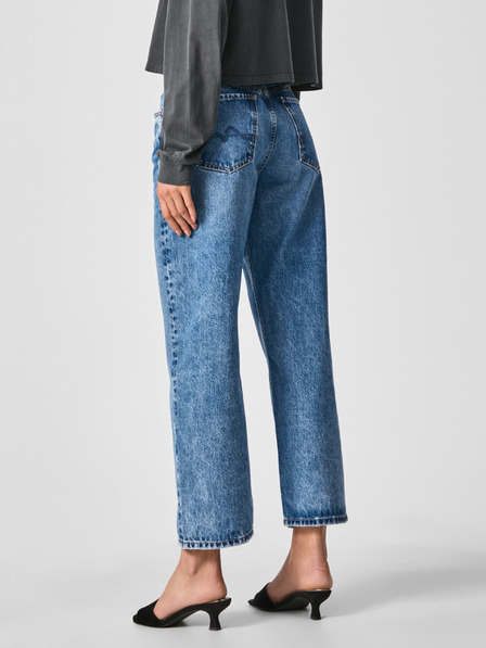 Pepe Jeans Modré dámské zkrácené široké džíny Pepe Jeans Ani