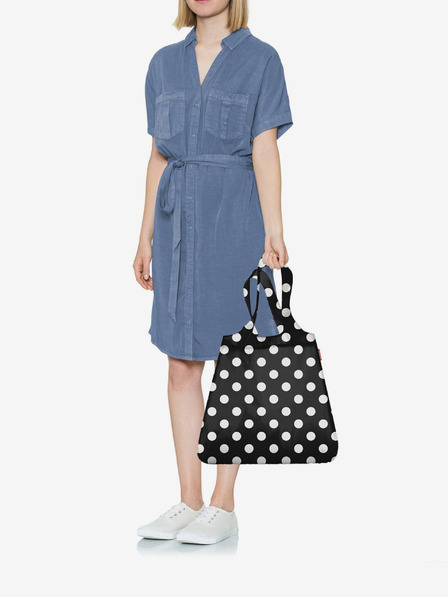 Reisenthel Černá dámská nákupní taška s puntíky Reisenthel Mini Maxi Shopper Dots White