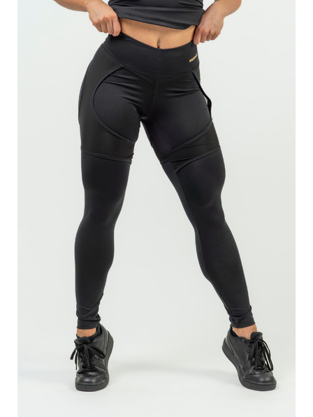 Nebbia NEBBIA Dámské sportovní legíny se síťkou INTENSE Mesh 838 Gold Nebbia