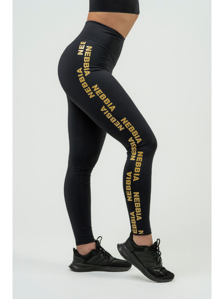 Nebbia NEBBIA Dámské legíny s vysokým pasem INTENSE Iconic 834 Gold Nebbia