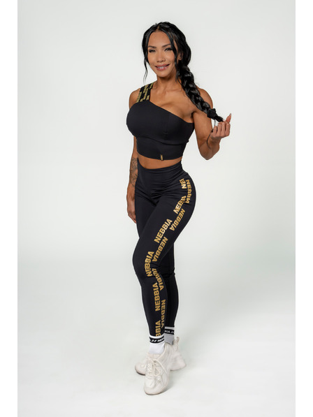 Nebbia NEBBIA Dámské legíny s vysokým pasem INTENSE Iconic 834 Gold Nebbia