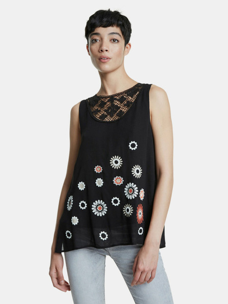 Desigual Černá vzorovaná halenka Desigual -Tebas