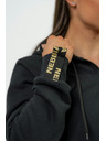 Nebbia NEBBIA Dámská sportovní mikina s kapucí INTENSE Signature 845 Gold Nebbia