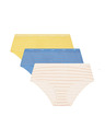 DIM DIM LES POCKETS COTTON BOXER 3x - Dámské bavlněné kalhotky 3 ks - světle modrá - oranžová - žlutá
