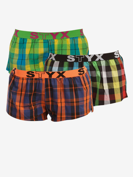 Styx 3PACK dámské trenky Styx sportovní guma vícebarevné