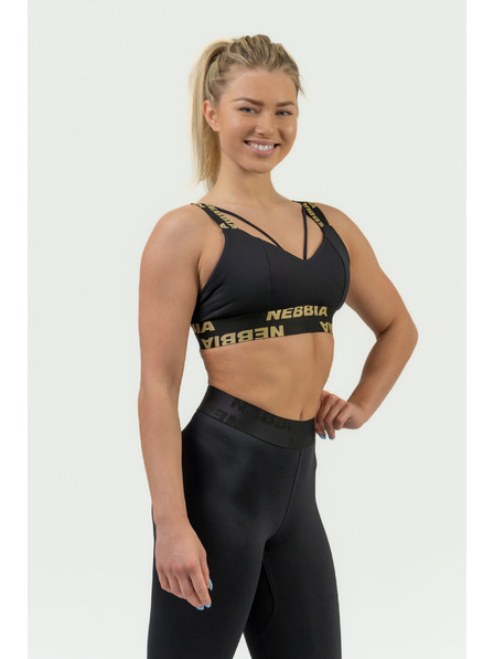 Nebbia NEBBIA Dámská sportovní podprsenka s výstuží INTENSE Iconic 844 Gold Nebbia