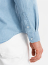 Ombre Clothing Pánská džínová košile s vyšívanou kapsou - světle modrá Ombre Clothing