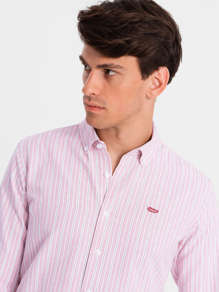 Ombre Clothing Pánská bavlněná košile REGULAR FIT s jemnými proužky  Ombre Clothing