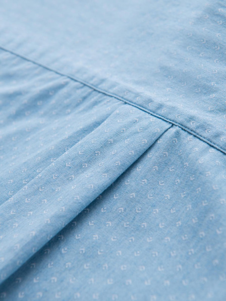 Ombre Clothing Pánská vzorovaná jemná džínová košile s kapsou - světle modrá Ombre Clothing