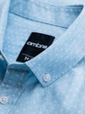 Ombre Clothing Pánská vzorovaná jemná džínová košile s kapsou - světle modrá Ombre Clothing