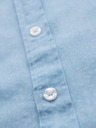 Ombre Clothing Pánská vzorovaná jemná džínová košile s kapsou - světle modrá Ombre Clothing