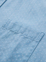 Ombre Clothing Pánská vzorovaná jemná džínová košile s kapsou - světle modrá Ombre Clothing