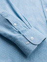 Ombre Clothing Pánská vzorovaná jemná džínová košile s kapsou - světle modrá Ombre Clothing