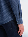 Ombre Clothing Pánská vzorovaná jemná džínová košile s kapsou - modrá Ombre Clothing