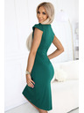 numoco 318-7 Elegantní midi šaty s pěkným výstřihem - zelené
