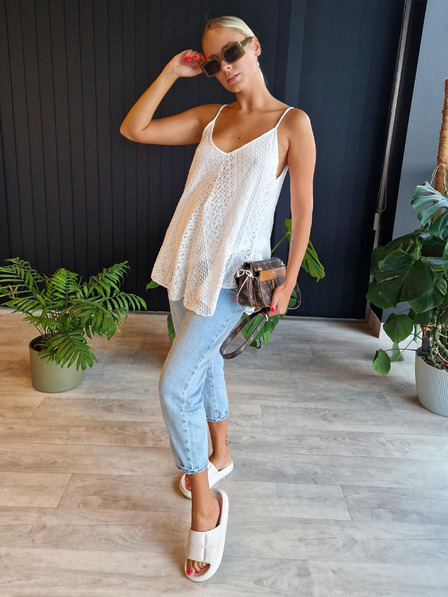 Edoti Dámský krajkový top v boho stylu SLR092 - bílý OTHER