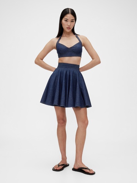 GAP Džínová plisovaná mini sukně GapStudio by Zac Posen GAP