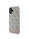 Guess PU 4G Stripe Zadní Kryt pro iPhone 16 Pink Obal na telefon