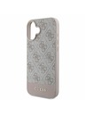 Guess PU 4G Stripe Zadní Kryt pro iPhone 16 Pink Obal na telefon