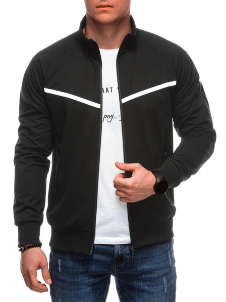 Edoti Pánská mikina na zip B1708 - černá OTHER