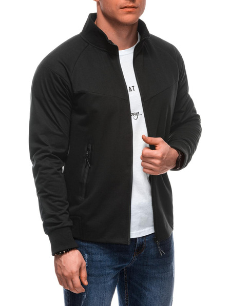 Edoti Pánská mikina na zip B1709 - černá OTHER
