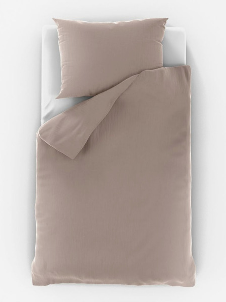 Kvalitex Prodloužené mušelínové povlečení 140x220, 70x90cm béžové Kvalitex