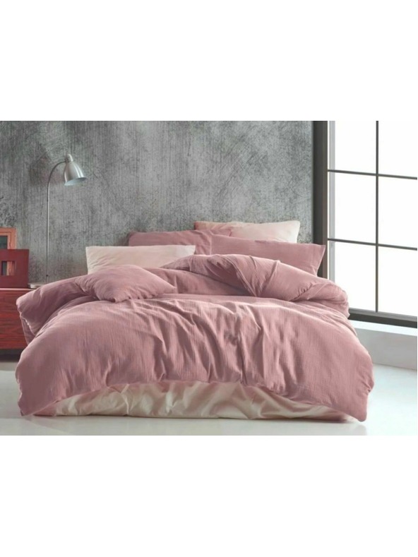 Kvalitex Prodloužené mušelínové povlečení 140x220, 70x90cm růžové