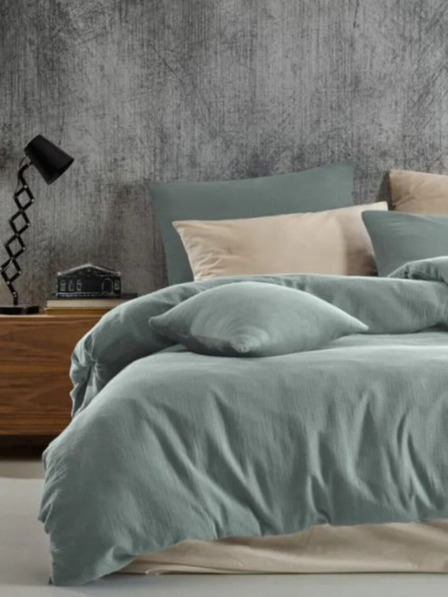 Kvalitex Prodloužené mušelínové povlečení 140x220, 70x90cm světle zelené Kvalitex