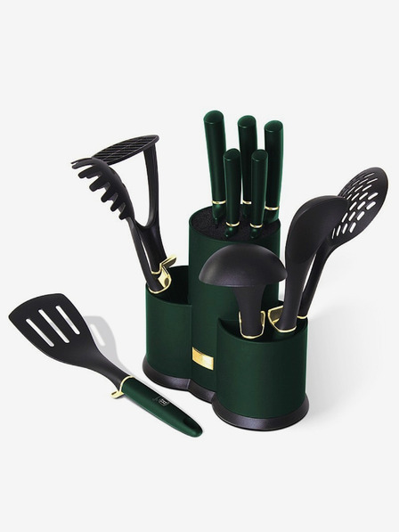 Berlingerhaus Sada nožů a kuchyňského náčiní ve stojanu 12 ks Emerald Collection BERLINGERHAUS