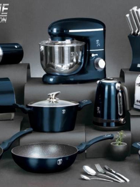 Berlingerhaus Sada nožů a kuchyňského náčiní ve stojanu 12 ks Aquamarine Metallic Line BERLINGERHAUS