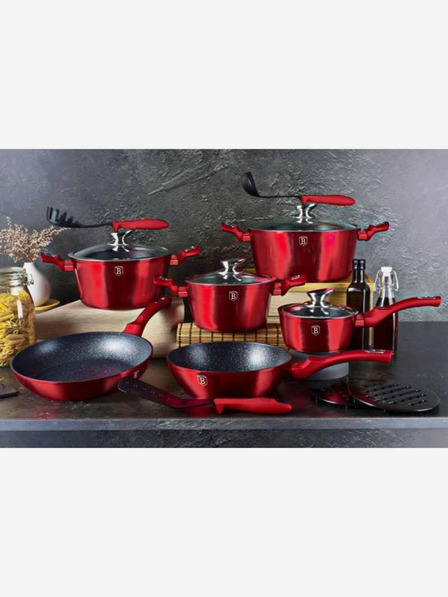 Berlingerhaus Pánev s mramorovým povrchem 30 cm Burgundy Metallic Line BERLINGERHAUS
