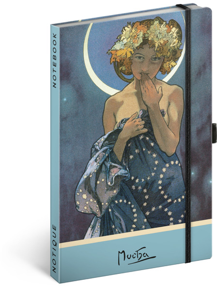 BAAGL  NOTIQUE Notes Alfons Mucha – Luna, tečkovaný, 13 x 21 cm