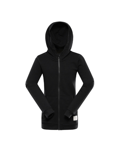 ALPINE PRO Dětská bavlněná mikina s kapucí ALPINE PRO LOKKO black