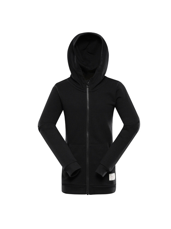 ALPINE PRO Dětská bavlněná mikina s kapucí ALPINE PRO LOKKO black