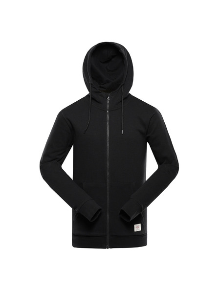 ALPINE PRO Pánská bavlněná mikina s kapucí ALPINE PRO LOKK black