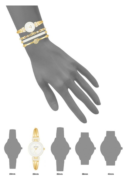 Anne Klein Bílá dámská souprava hodinek a šperků Anne Klein