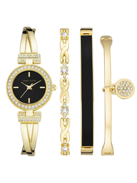 Anne Klein Zlatá dámská souprava hodinek a šperků Anne Klein