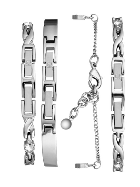 Anne Klein Stříbrná dámská souprava hodinek a šperků Anne Klein